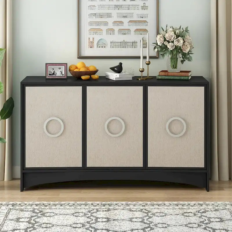 Meuble de rangement au design incurvé avec étagères réglables pour les salons