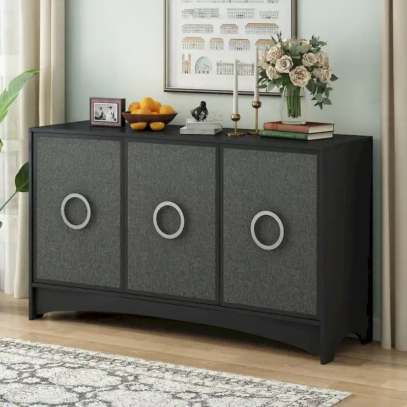 Meuble de rangement au design incurvé avec étagères réglables pour les salons