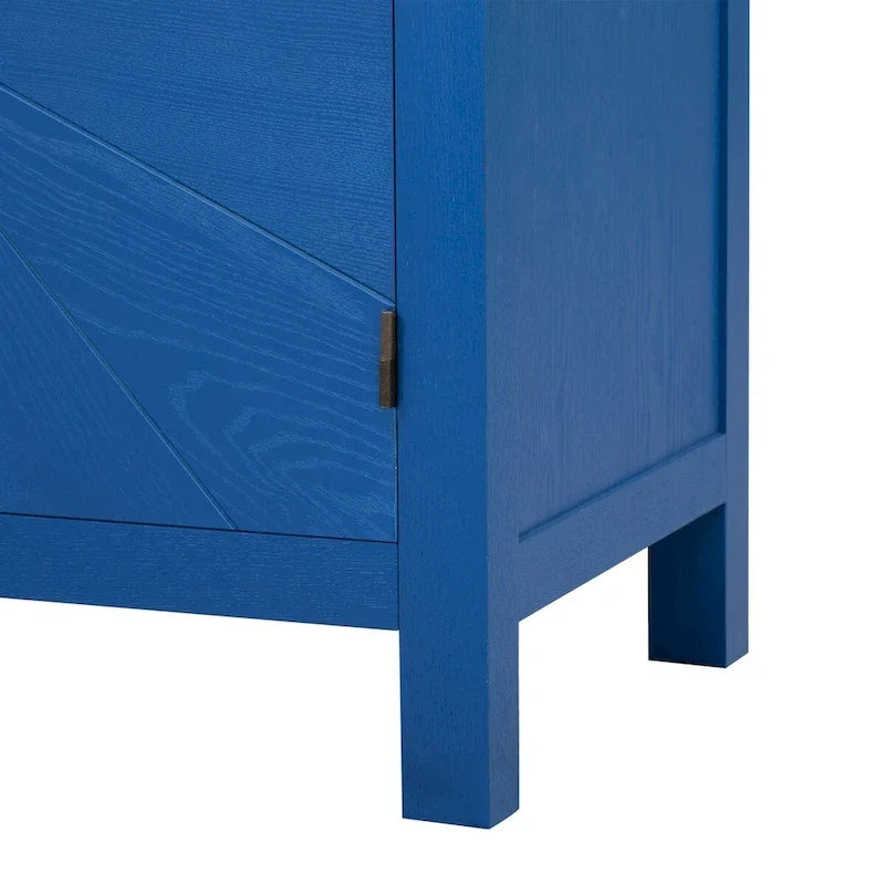 Caractéristiques uniques d’un meuble plaqué frêne avec portes à motif de lignes rayonnantes, idéal pour les salons et les couloirs