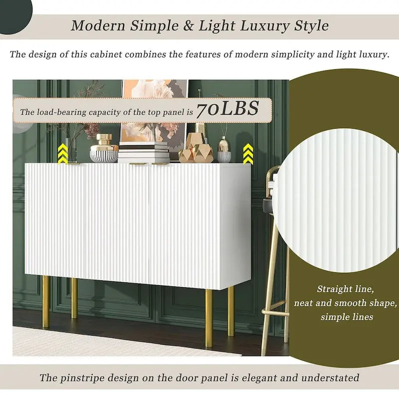 47 Buffet-Sideboard im modernen, schlichten Luxus-Stil mit verstellbaren Einlegeböden