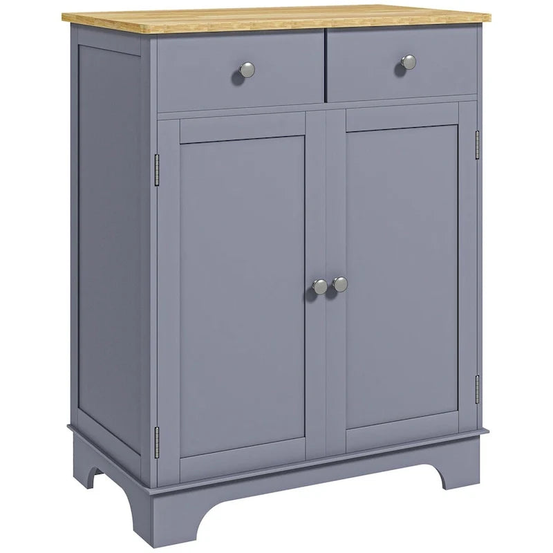 Sideboard Buffet Cabinet, Double Door Kitchen Cabinet, Coffee Bar Storage with 2 Drawers, Adjustable Shelf