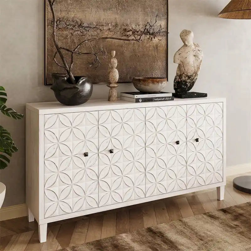 Akzentschrank aus Holz mit 4 Türen, Sideboard und Anrichte