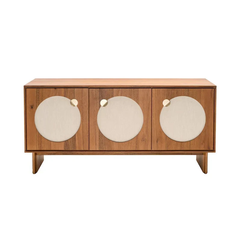 Buffet moderne large effet noyer