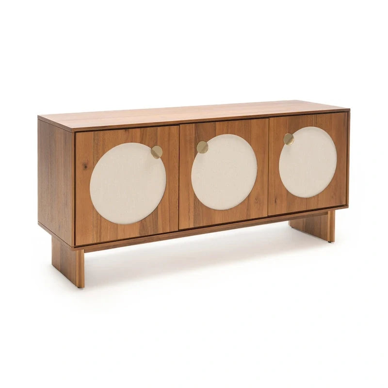 Buffet moderne large effet noyer