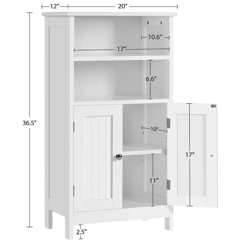Meuble de salle de bains en bois à 5 niveaux avec étagère réglable