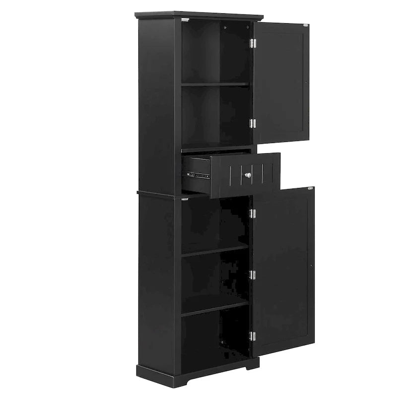 Armoire de rangement autoportante avec tiroir et étagère réglable