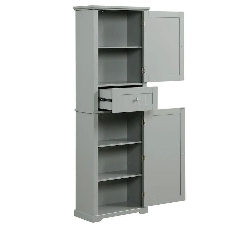 Armoire de rangement autoportante avec tiroir et étagère réglable