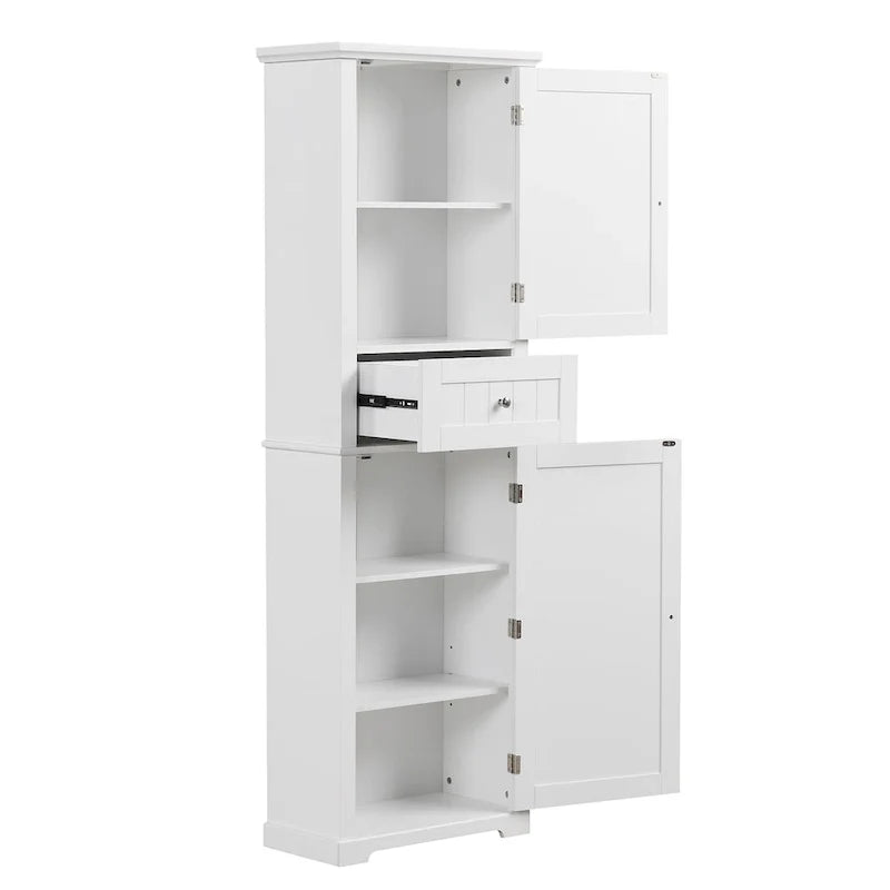 Armoire de rangement autoportante avec tiroir et étagère réglable