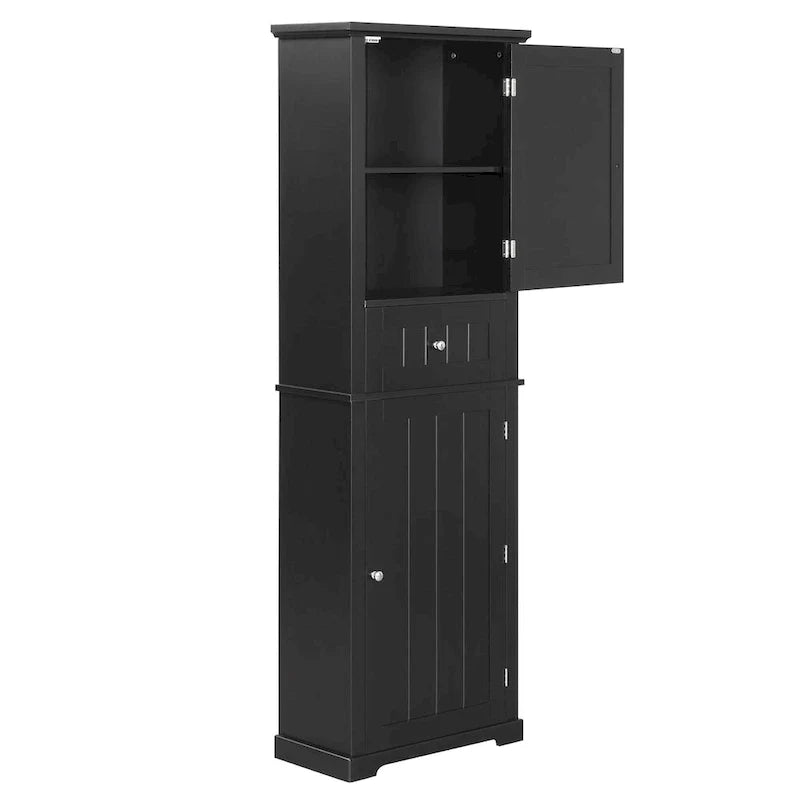 Armoire de rangement autoportante avec tiroir et étagère réglable