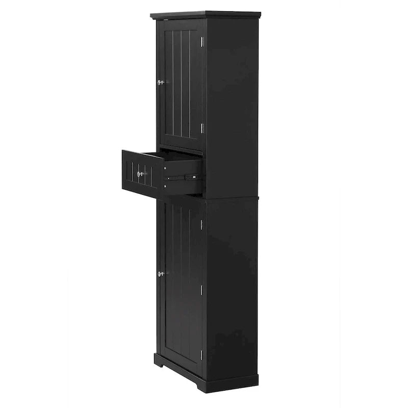 Armoire de rangement autoportante avec tiroir et étagère réglable