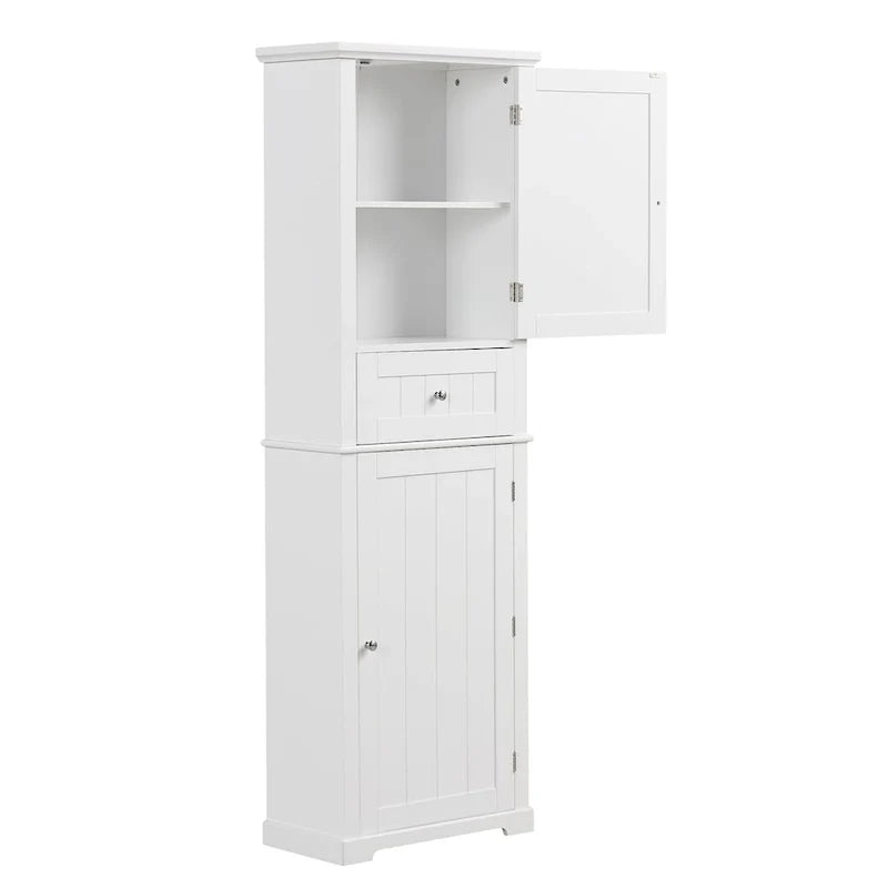 Armoire de rangement autoportante avec tiroir et étagère réglable