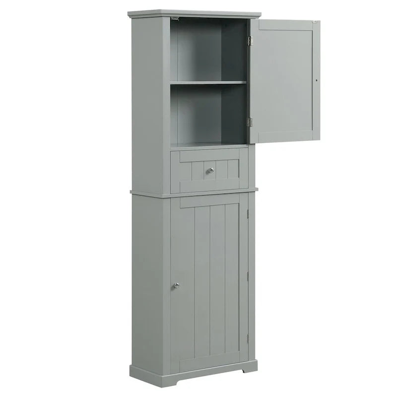 Armoire de rangement autoportante avec tiroir et étagère réglable