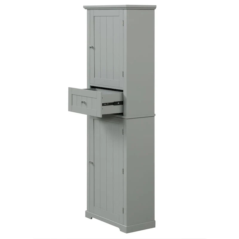Armoire de rangement autoportante avec tiroir et étagère réglable