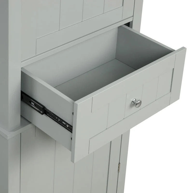 Armoire de rangement autoportante avec tiroir et étagère réglable