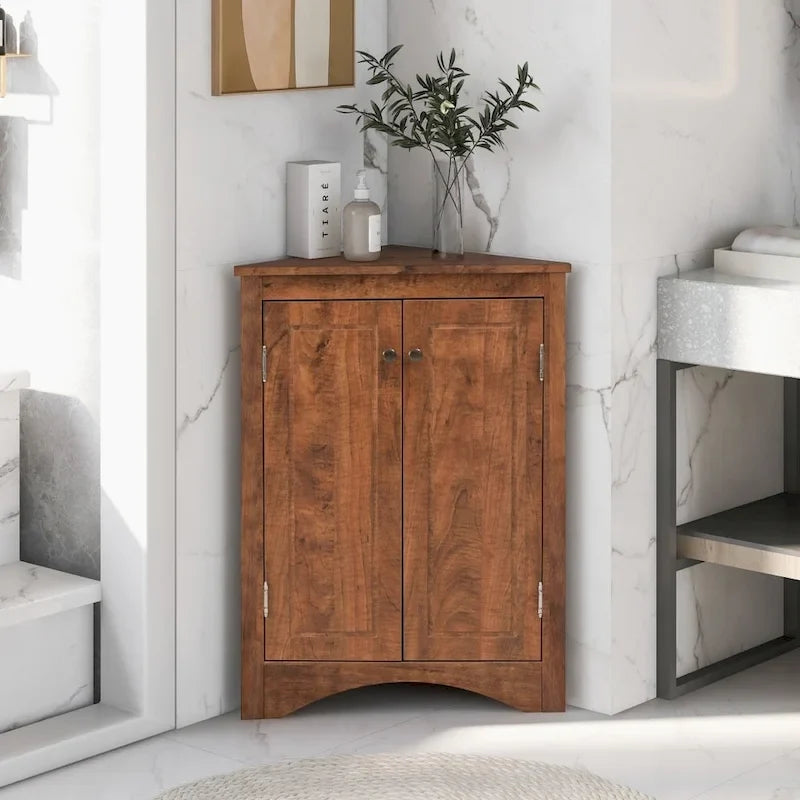 Bathroom Storage Cabinet with Adjustable Shelves Freestanding Floor Cabinet