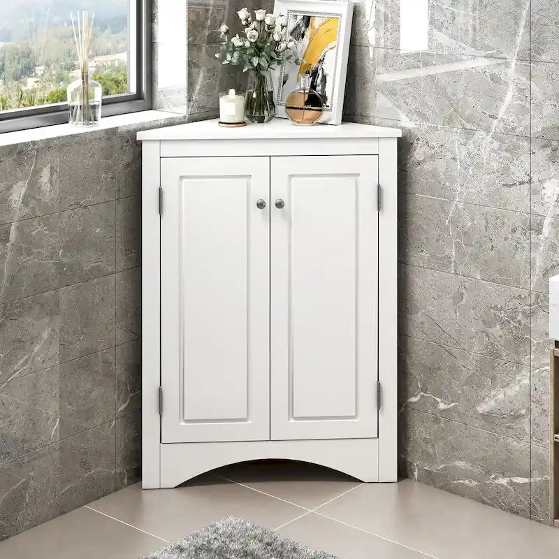 Bathroom Storage Cabinet with Adjustable Shelves Freestanding Floor Cabinet