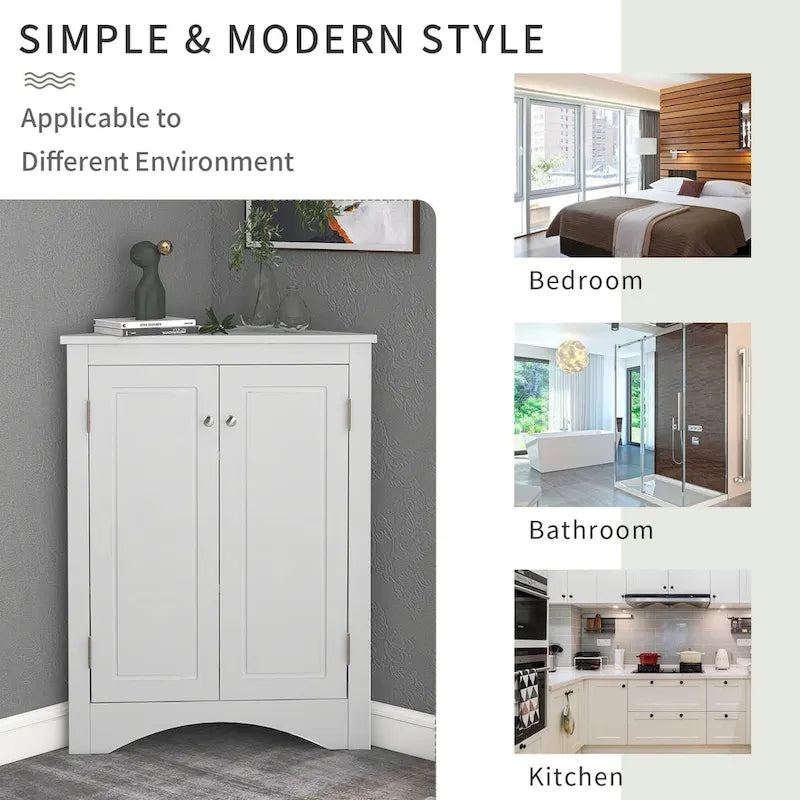 Bathroom Storage Cabinet with Adjustable Shelves Freestanding Floor Cabinet