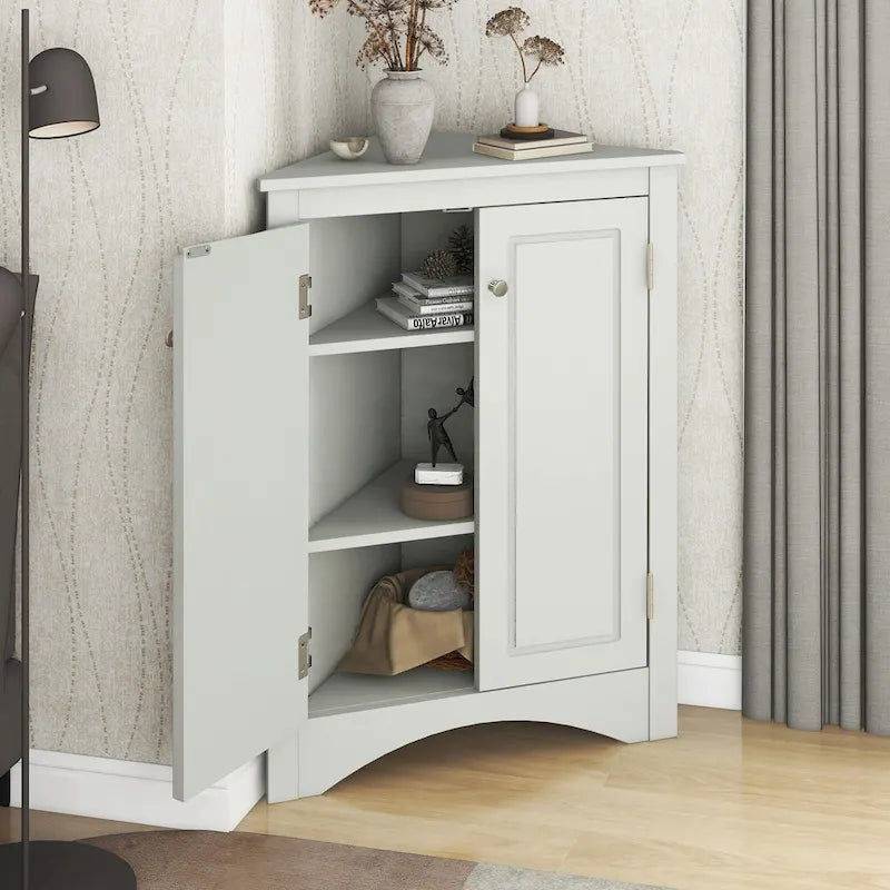 Bathroom Storage Cabinet with Adjustable Shelves Freestanding Floor Cabinet