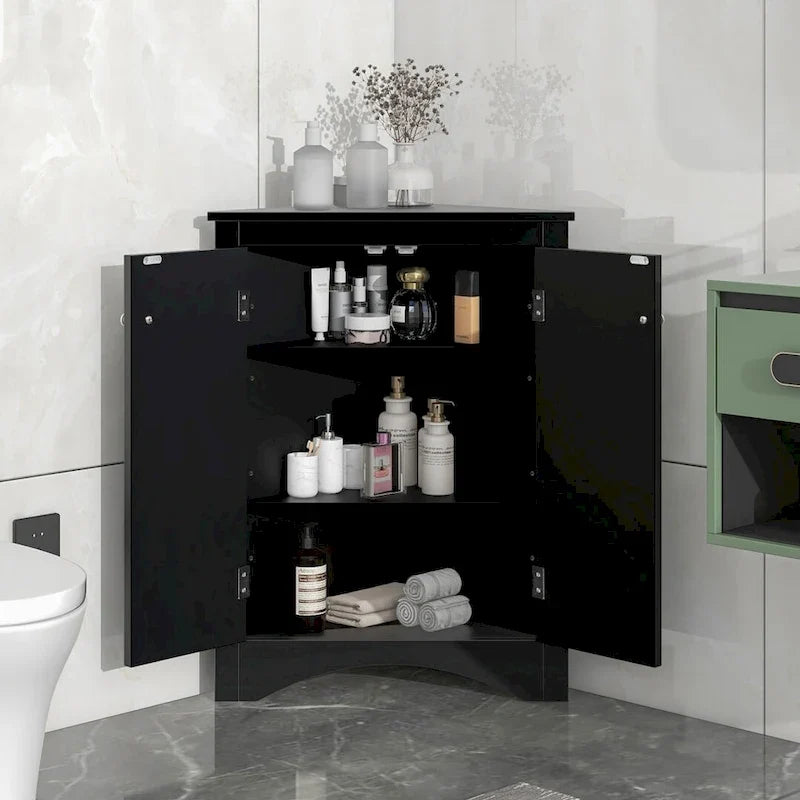 Bathroom Storage Cabinet with Adjustable Shelves Freestanding Floor Cabinet