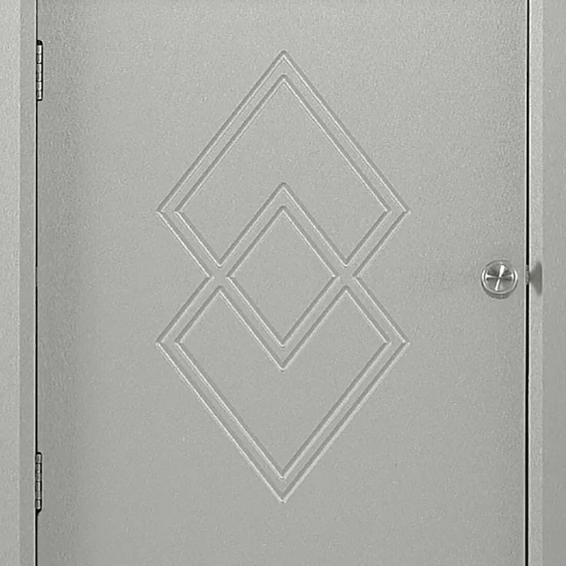 Hoher moderner Badezimmer-Eckschrank aus Holz mit Metallgriffen