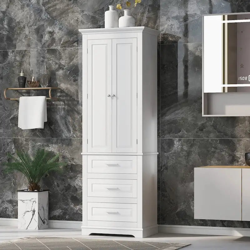 Armoire de rangement haute avec trois tiroirs