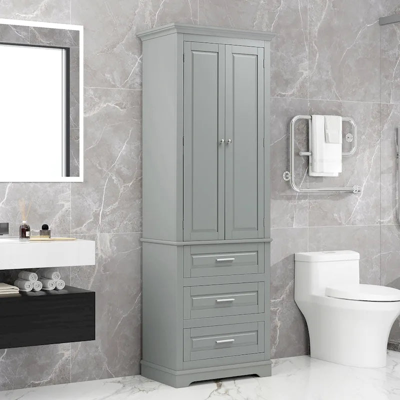 Armoire de rangement haute avec trois tiroirs