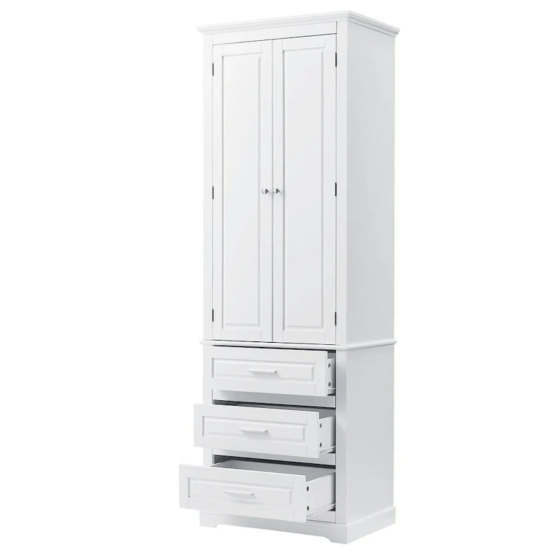 Armoire de rangement haute avec trois tiroirs