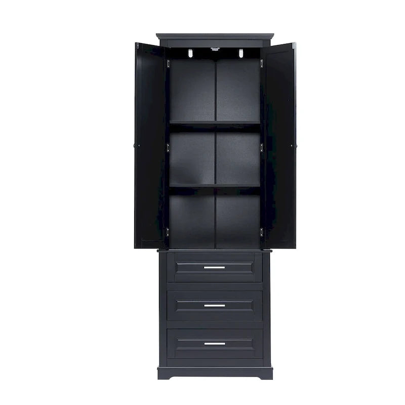 Armoire de rangement haute avec trois tiroirs