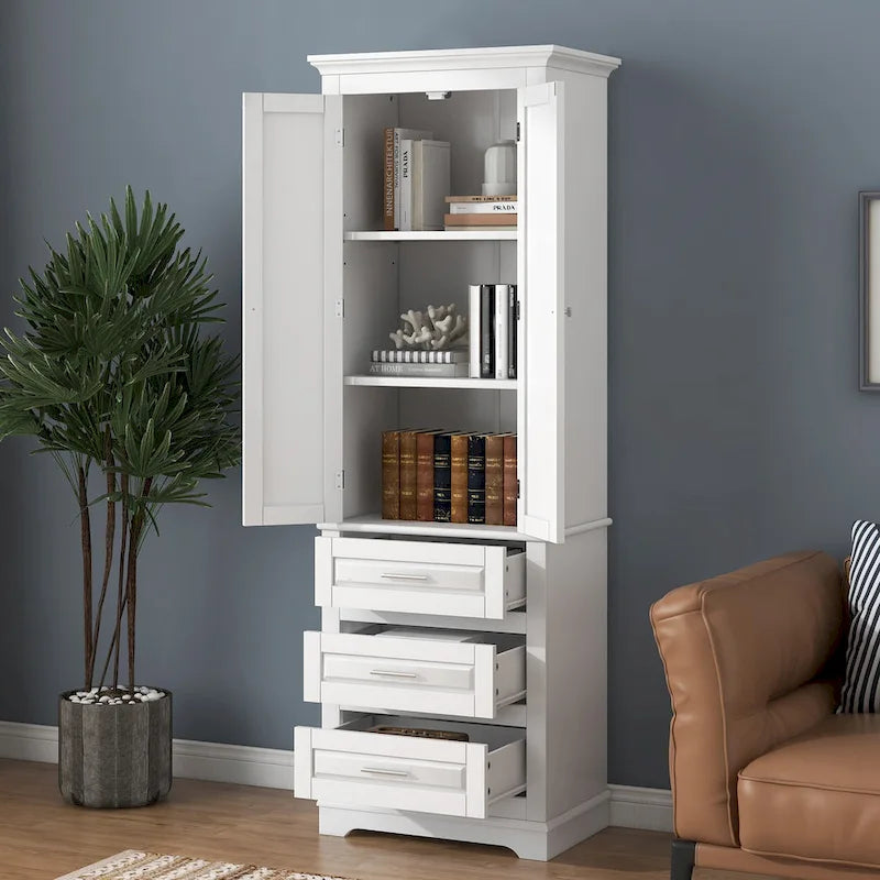 Armoire de rangement haute avec trois tiroirs