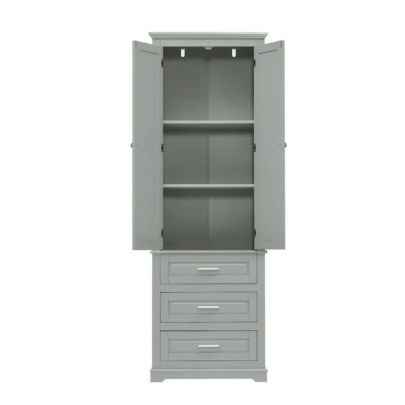 Armoire de rangement haute avec trois tiroirs