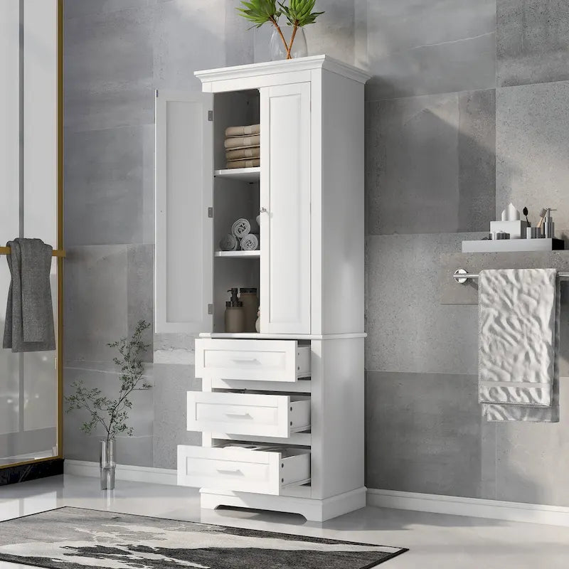 Armoire de rangement haute avec trois tiroirs