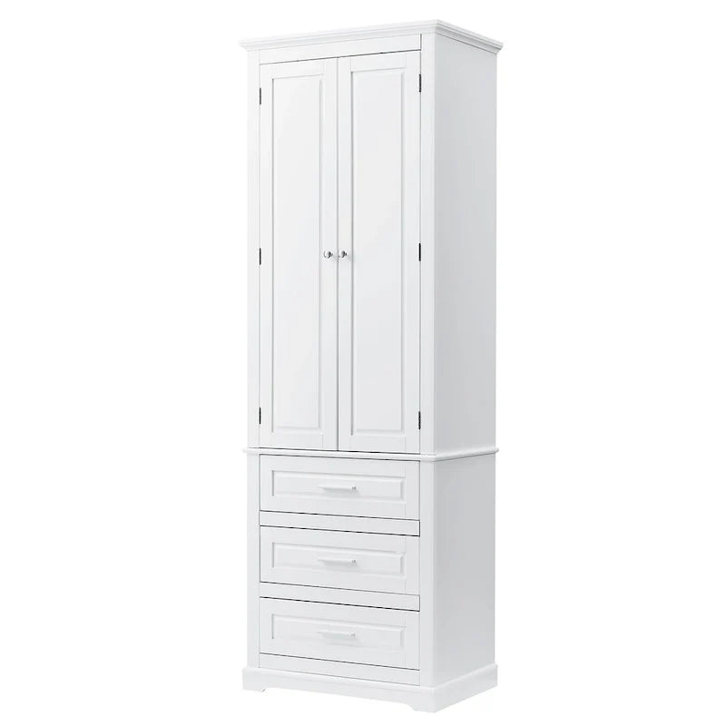 Armoire de rangement haute avec trois tiroirs