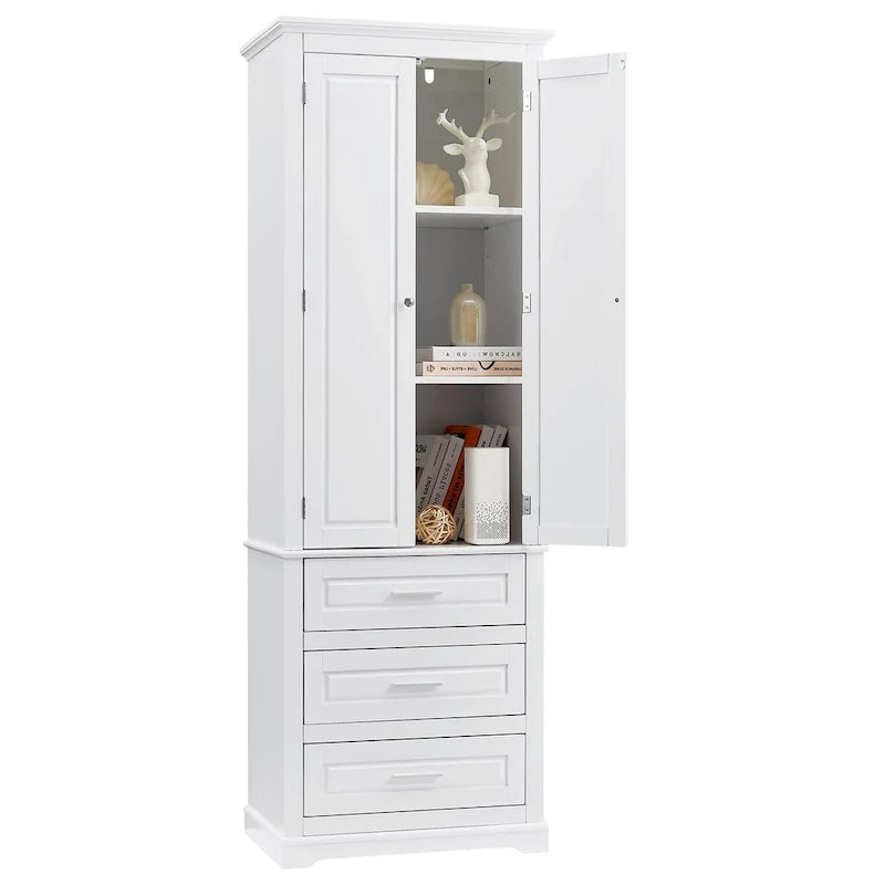 Armoire de rangement haute avec trois tiroirs