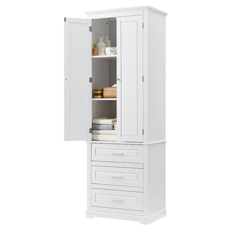 Armoire de rangement haute avec trois tiroirs