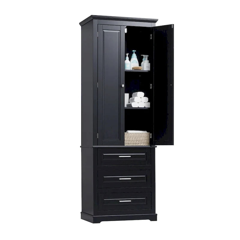 Armoire de rangement haute avec trois tiroirs