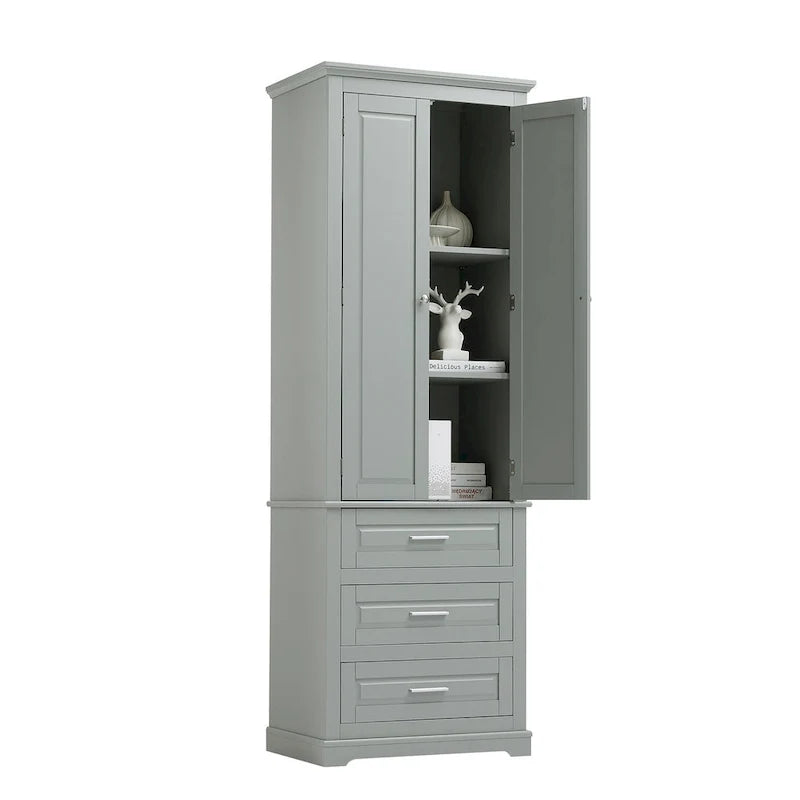 Armoire de rangement haute avec trois tiroirs