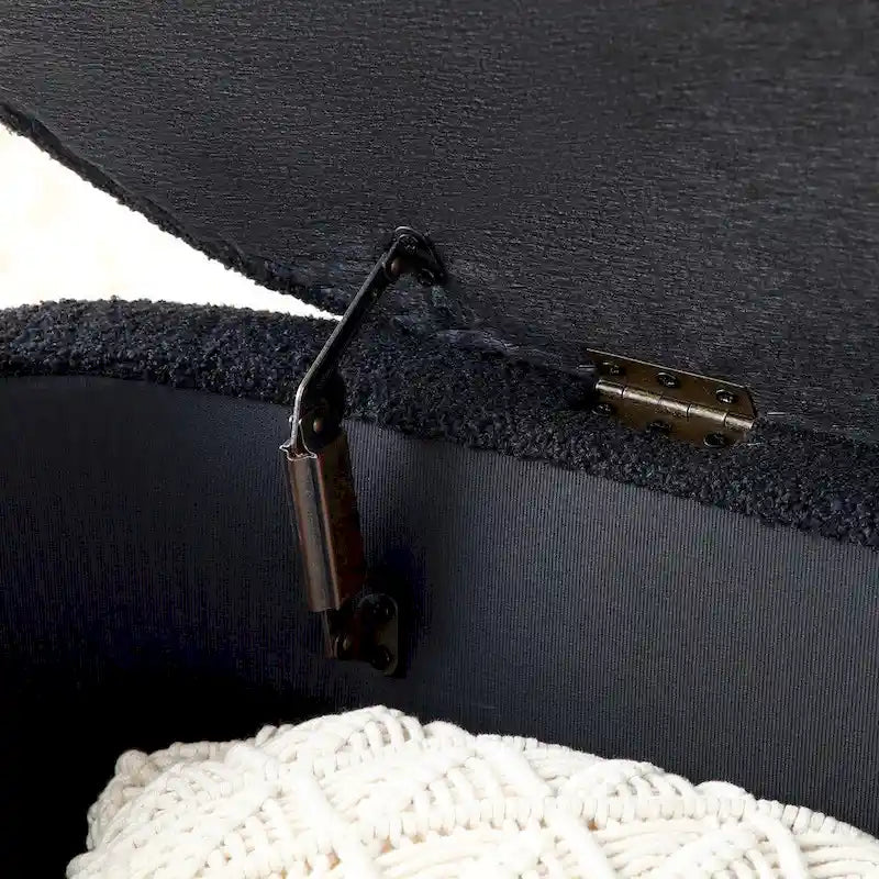 Banc moderne au pied du lit avec rangement, rembourré en tissu sherpa, grand banc coffre ottoman, tabouret à chaussures, long banc pour la chambre