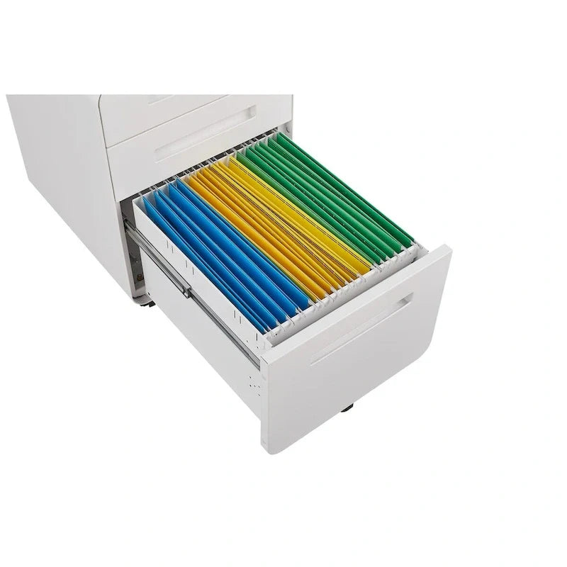 Rollcontainer mit drei Schubladen, vielseitiger Schrank, kippsicheres Design mit fünf Rollen, aus kaltgewalztem Stahl, wasserfest und feuchtigkeitsbeständig