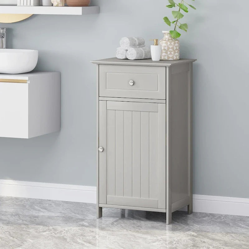 Dunkelgrauer Badezimmer-Bodenschrank